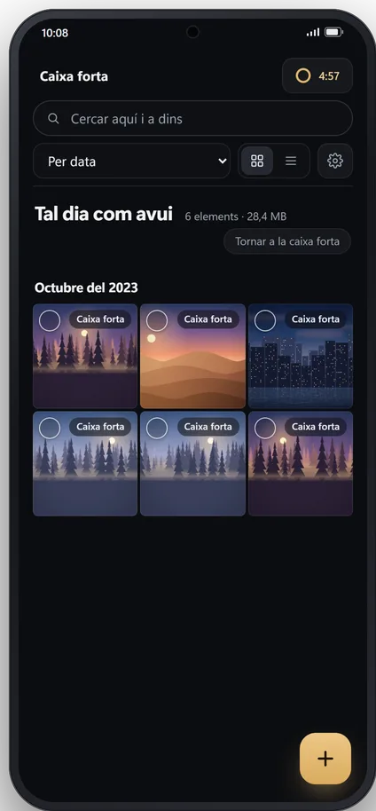 «Tal dia com avui» al mòbil: les fotos d’aquesta mateixa data d’anys anteriors.